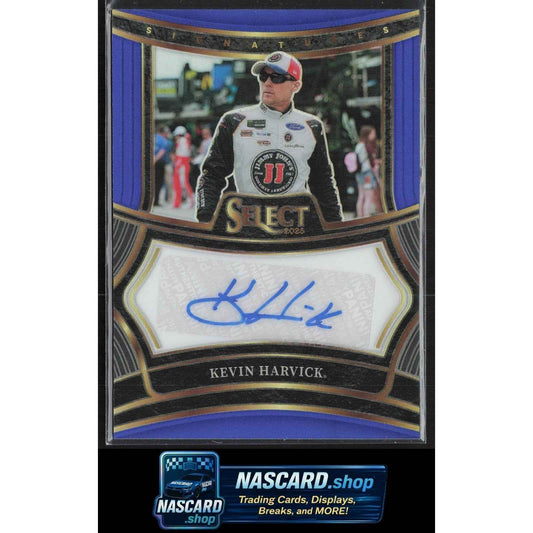 2025 Panini Select #S-KHK Kevin Harvick Signatures Blue Prizms #/99