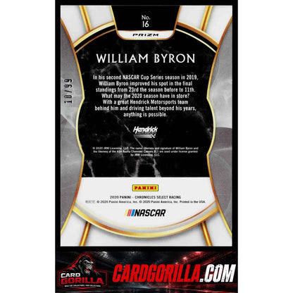 2020 Panini Chronicles #16 William Byron Select Red #/99