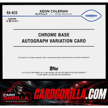 2024 Topps Chrome #RA-KCO Keon Coleman Rookie Autographs RC
