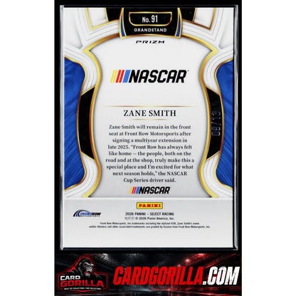 2026 Panini Select Racing #91 Zane Smith Grandstand Gold Power Plaid #/13