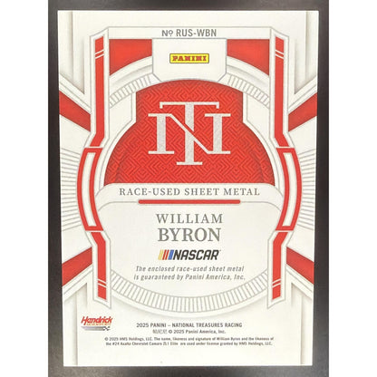 2024 Panini National Treasures William Byron Race Used Sheet Metal Blue /75