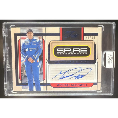2026 Panini Turn Four Racing Michael McDowell Team Icons Signatures Blue /49