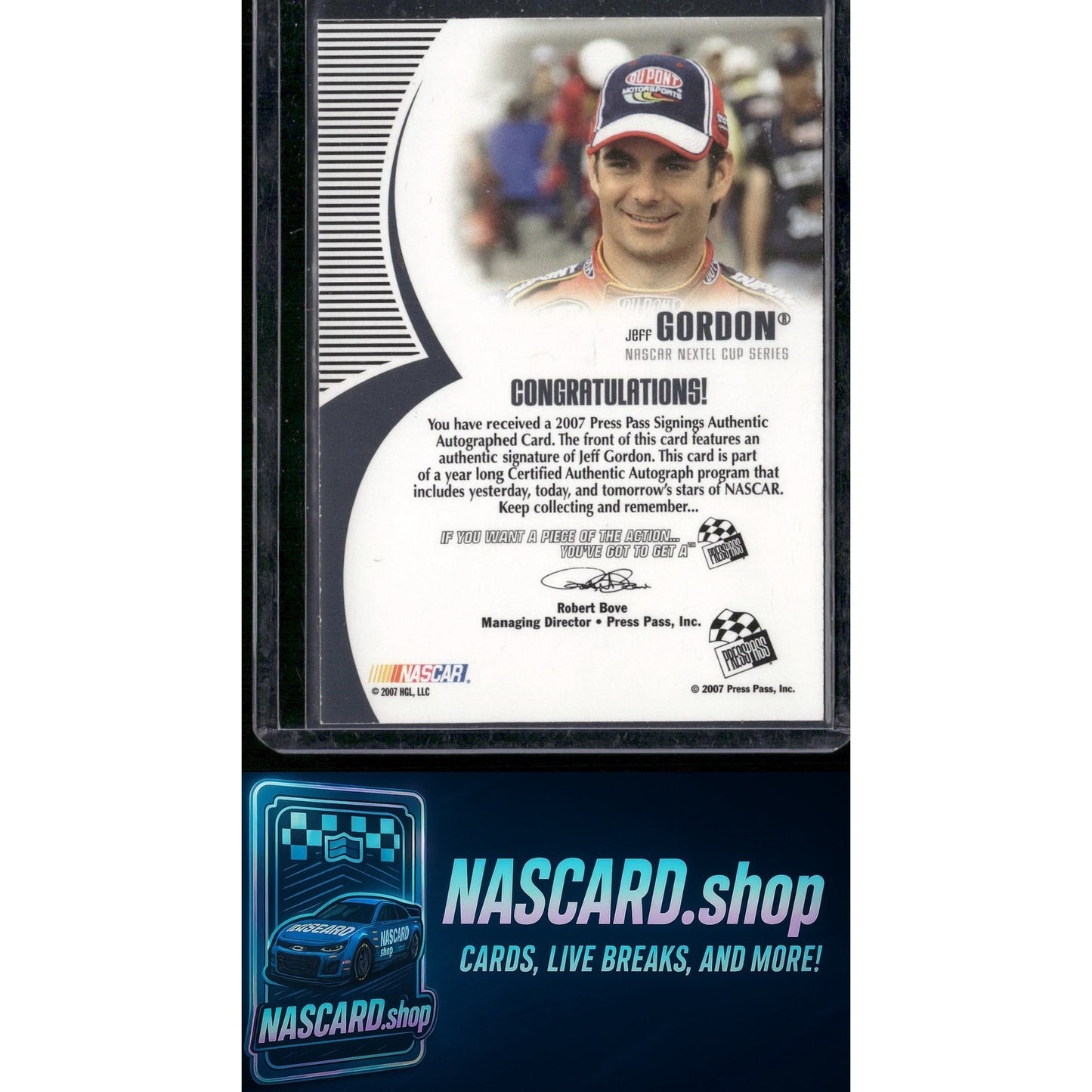 2007 Press Pass Jeff Gordon Signings Gold #/50 - Card Gorilla