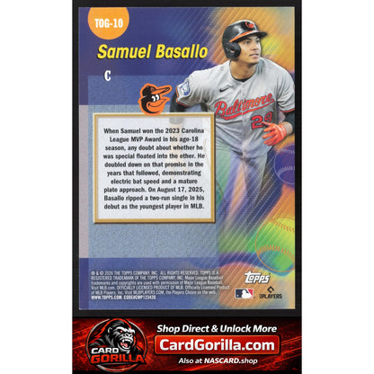 2026 Topps #TOG-10 Samuel Basallo Titans of the Game