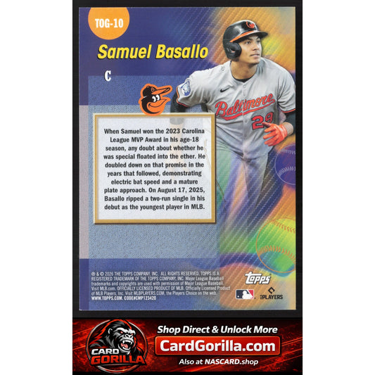 2026 Topps #TOG-10 Samuel Basallo Titans of the Game