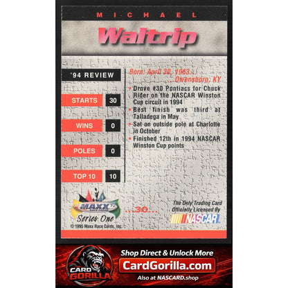 1995 Maxx #30 Michael Waltrip Autographs