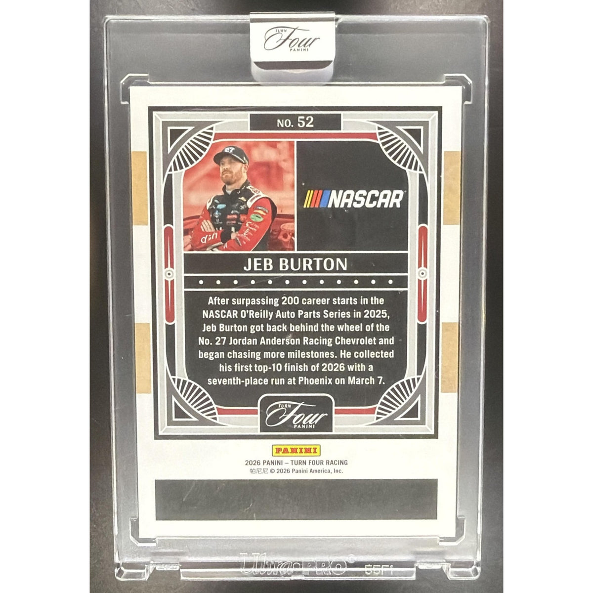 2026 Panini Turn Four Racing Jeb Burton #52/65
