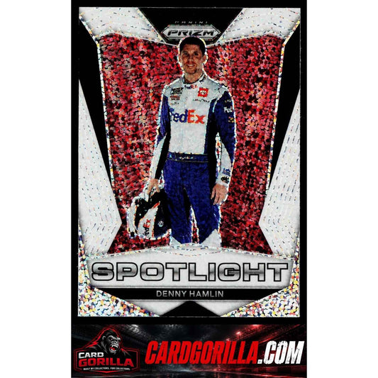 2022 Panini Prizm #S-6 Denny Hamlin Spotlight White Sparkle Prizm
