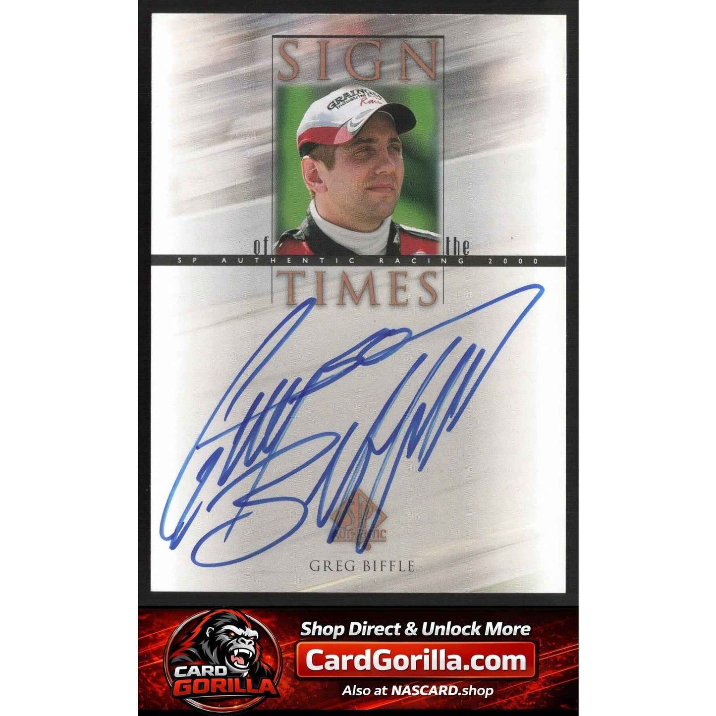 2000 SP Authentic #BI Greg Biffle Sign of the Times Rookie On Card Auto