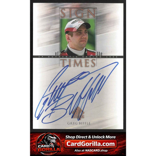 2000 SP Authentic #BI Greg Biffle Sign of the Times Rookie On Card Auto