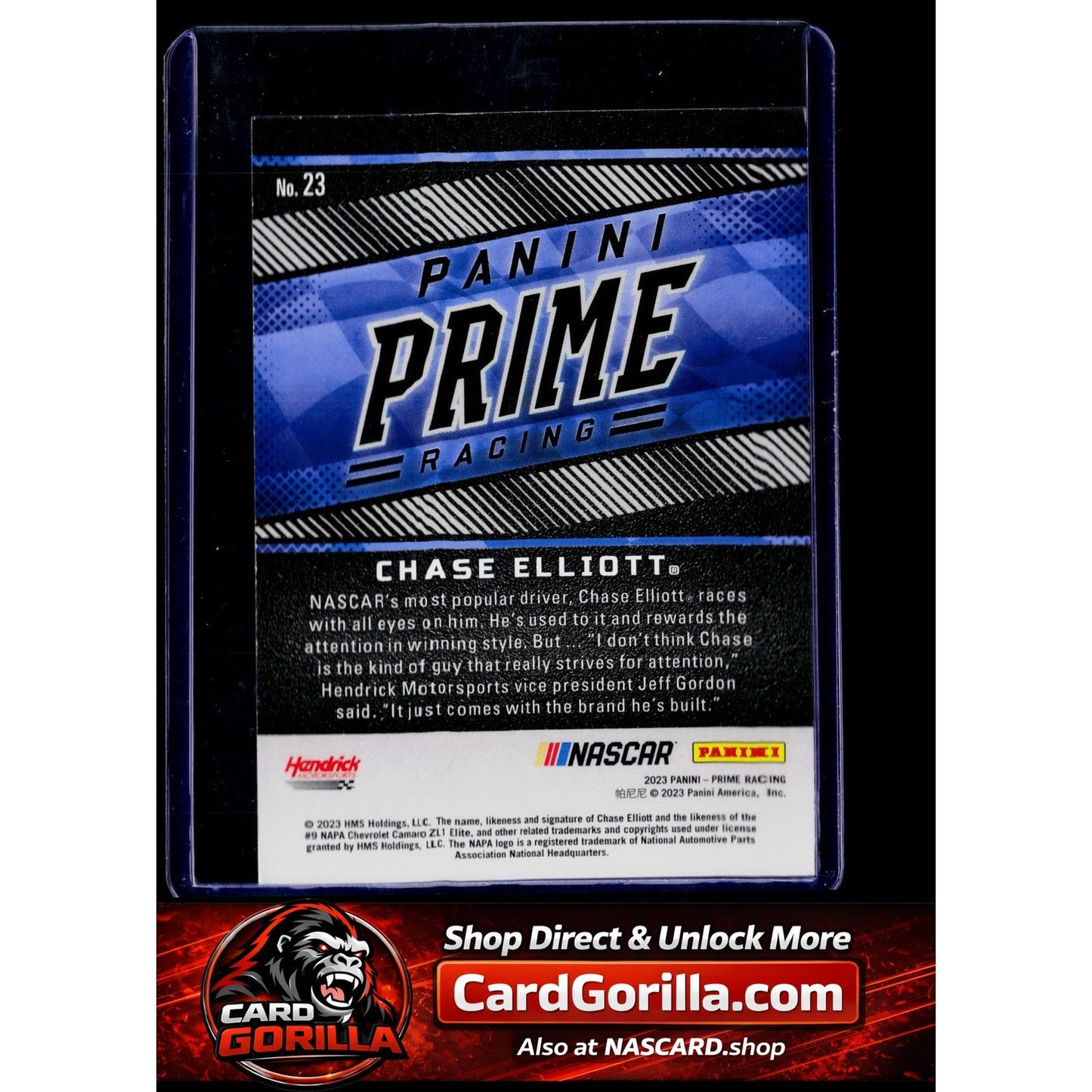 2023 Panini Prime #23 Chase Elliott Holo Gold #/25