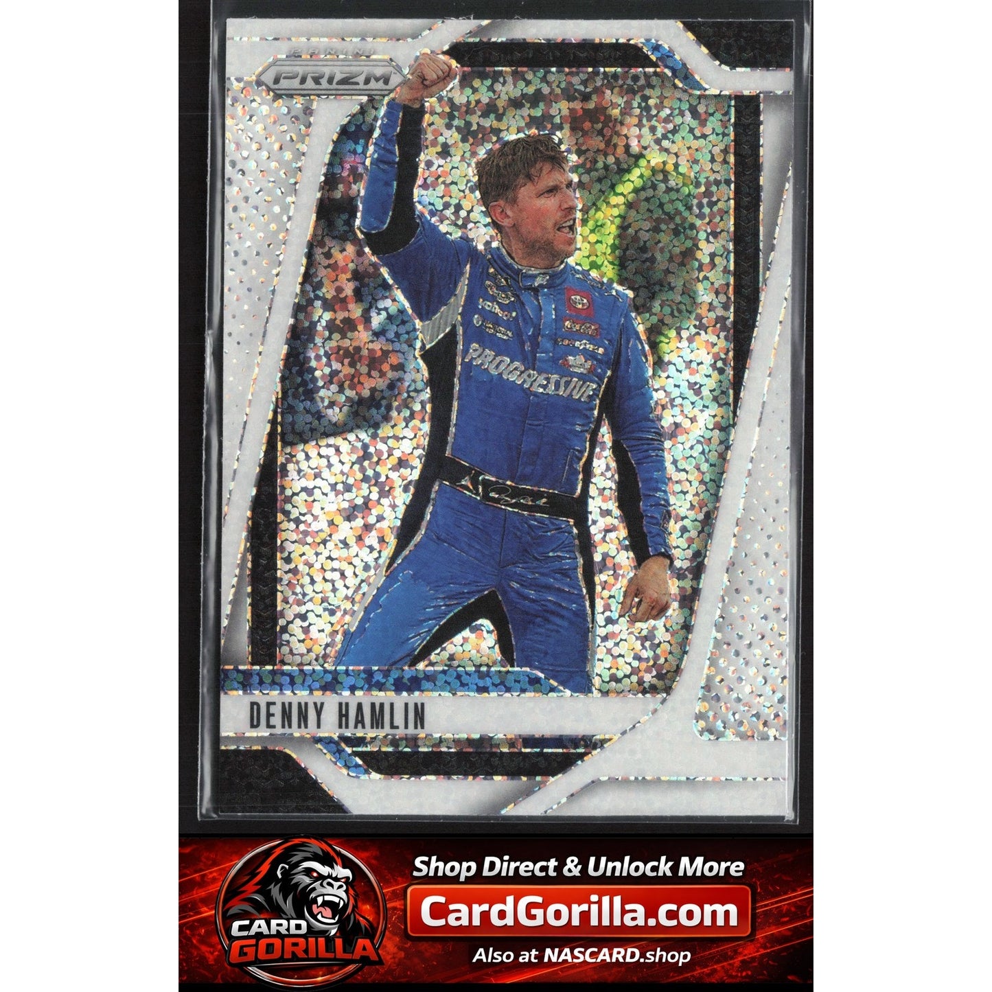 2025 Panini Prizm #11 Denny Hamlin White Sparkle