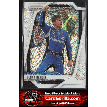 2025 Panini Prizm #11 Denny Hamlin White Sparkle