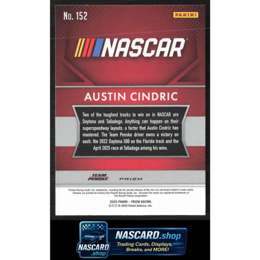 2025 Panini Prizm #152 Austin Cindric White Sparkle