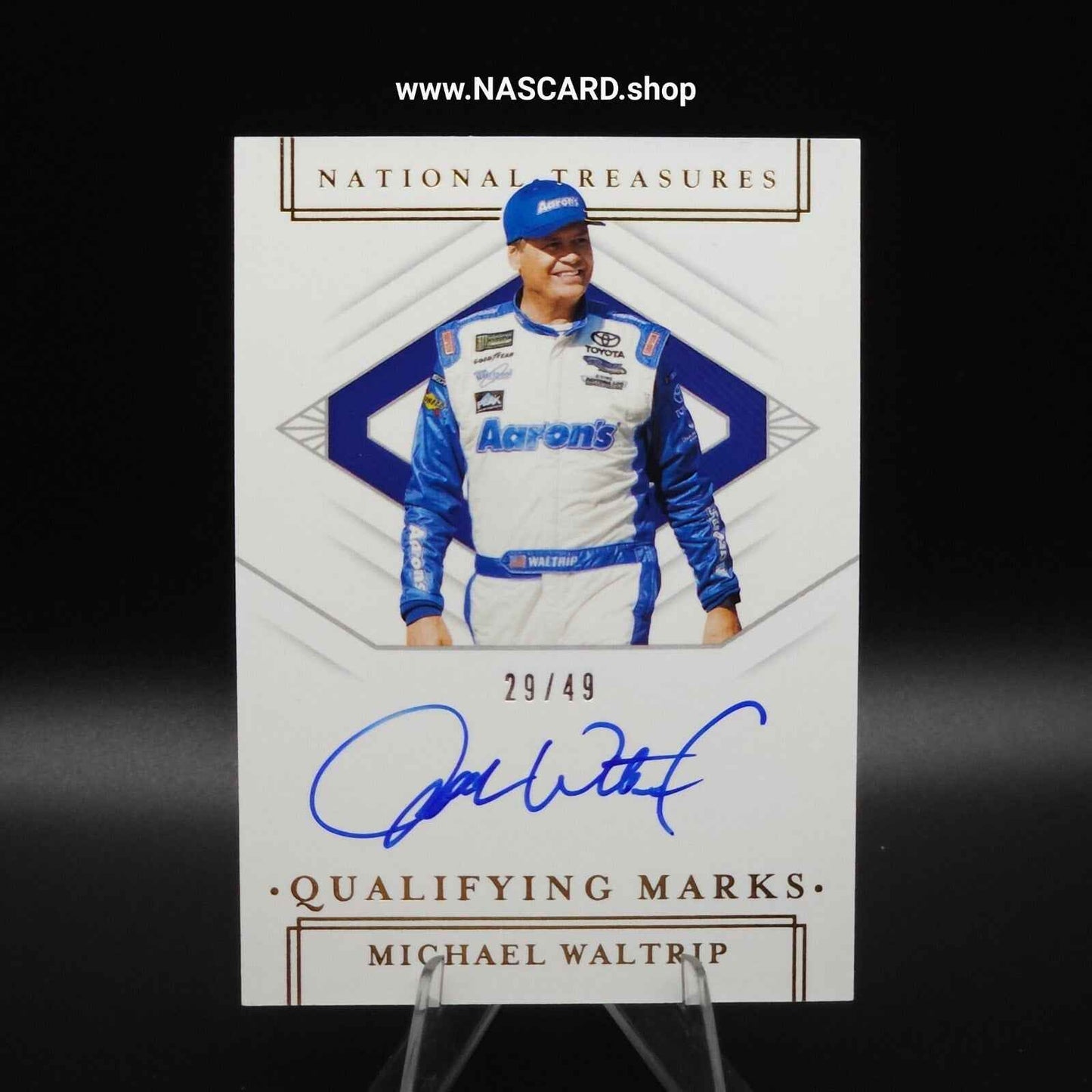 2021 Panini National Treasures - Qualifying Marks Michael Waltrip #QM-MW /49 - NASCARD.shop
