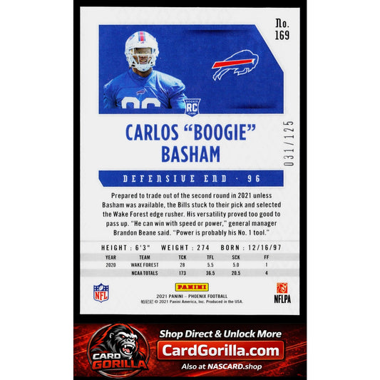 2021 Panini Phoenix #169 Carlos "Boogie" Basham Purple #/125