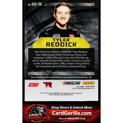2023 Panini Prime Tyler Reddick Race Used Duals Sheet Metal Holo Gold #/25