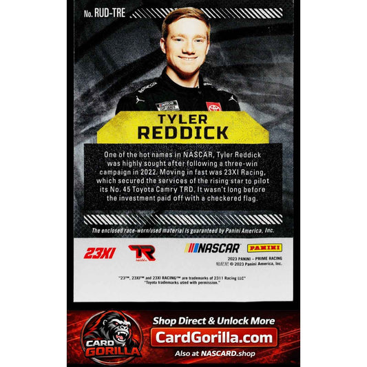 2023 Panini Prime Tyler Reddick Race Used Duals Sheet Metal Holo Gold #/25