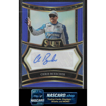 2025 Panini Select #S-CBR Chris Buescher Signatures Blue Prizms #/99