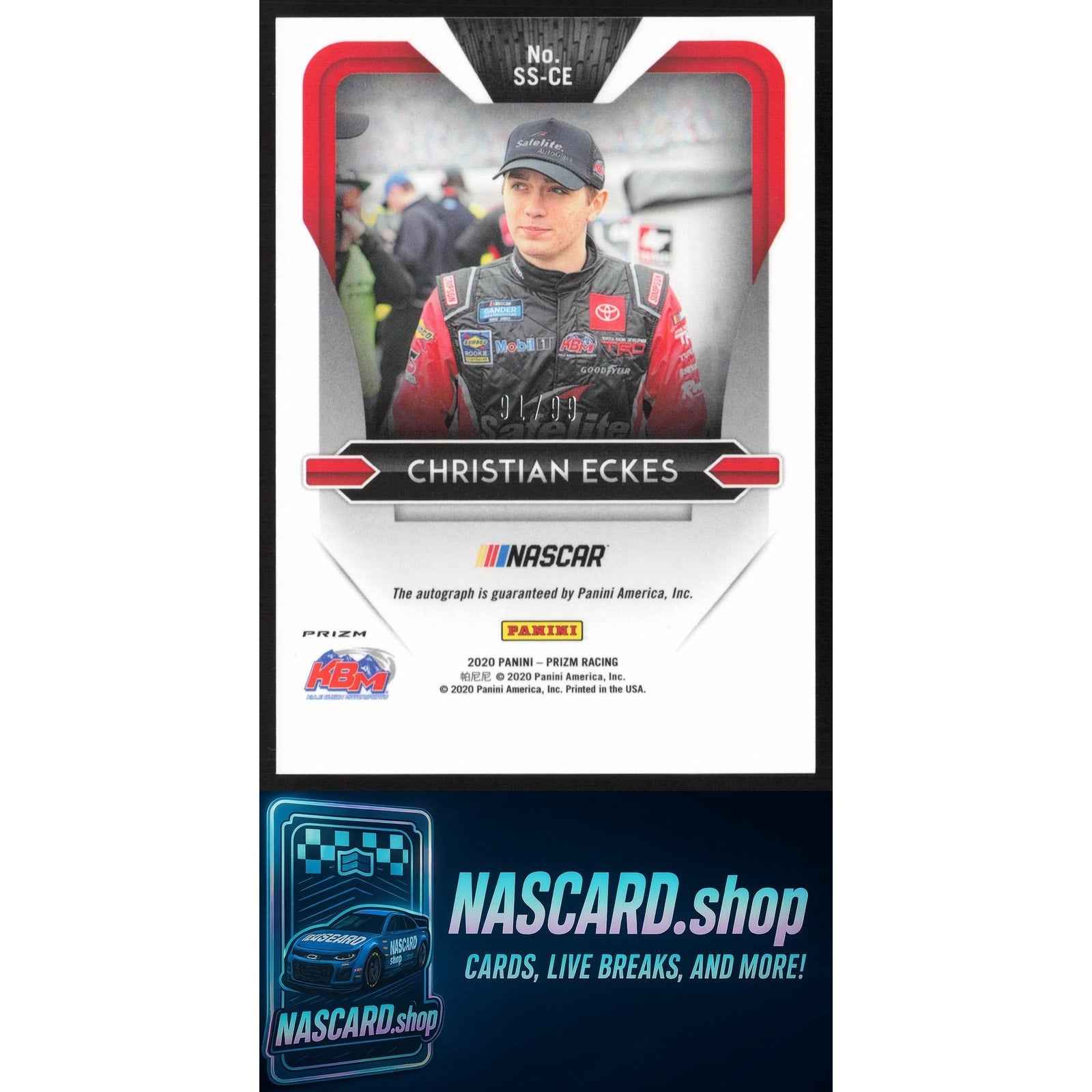 2020 Panini Prizm #SS-CE Christian Eckes Signing Sessions Silver Mosaic #/99