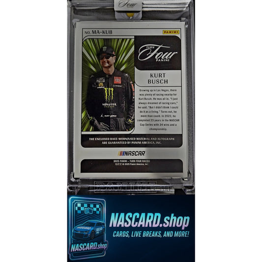 2025 Panini Turn Four #MA-KUB Kurt Busch Memorabilia Autographs Purple #/20