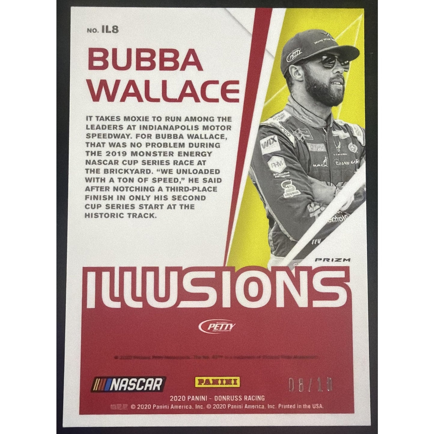 2020 Panini Donruss Bubba Wallace #IL8 Optic Illusions Gold /10