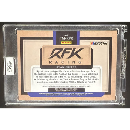 2026 Panini Turn Four Racing Ryan Preece #TM-RPR Team Icons Signatures /49 Auto