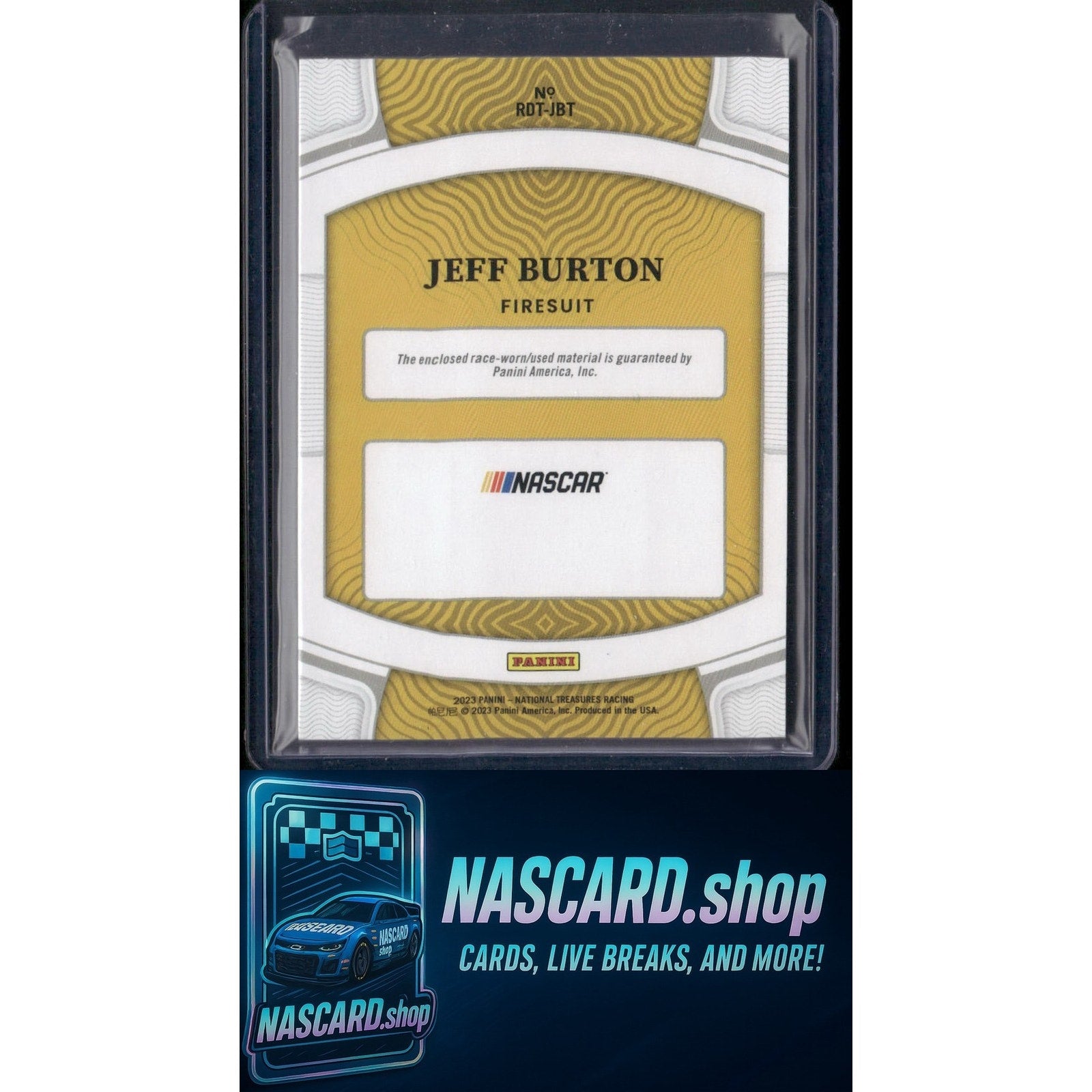 2023 Panini National Treasures Jeff Burton Race Day Treasures Firesuits #/99 - NASCARD.shop