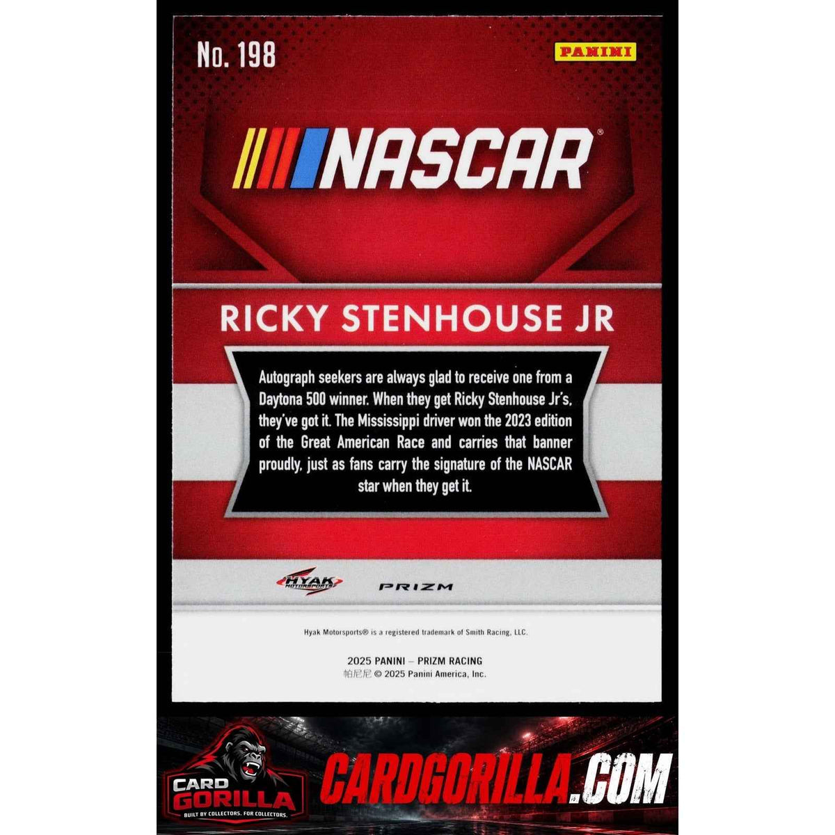 2025 Panini Prizm #198 Ricky Stenhouse Jr White Sparkle