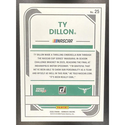 2026 Panini Donruss NASCAR Racing Ty Dillon #25 Gold /10