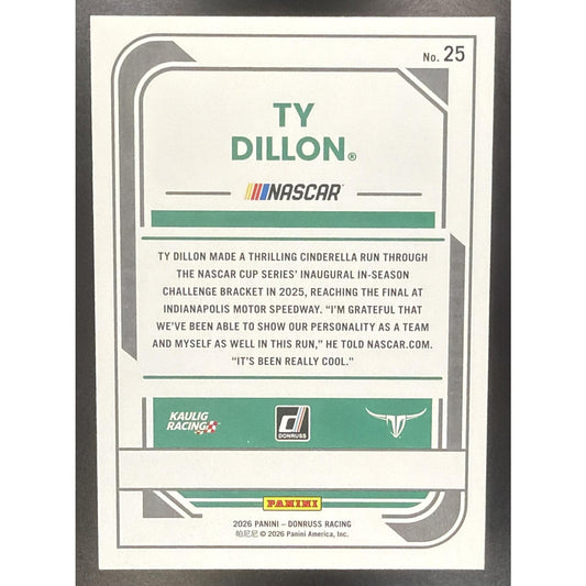 2026 Panini Donruss NASCAR Racing Ty Dillon #25 Gold /10