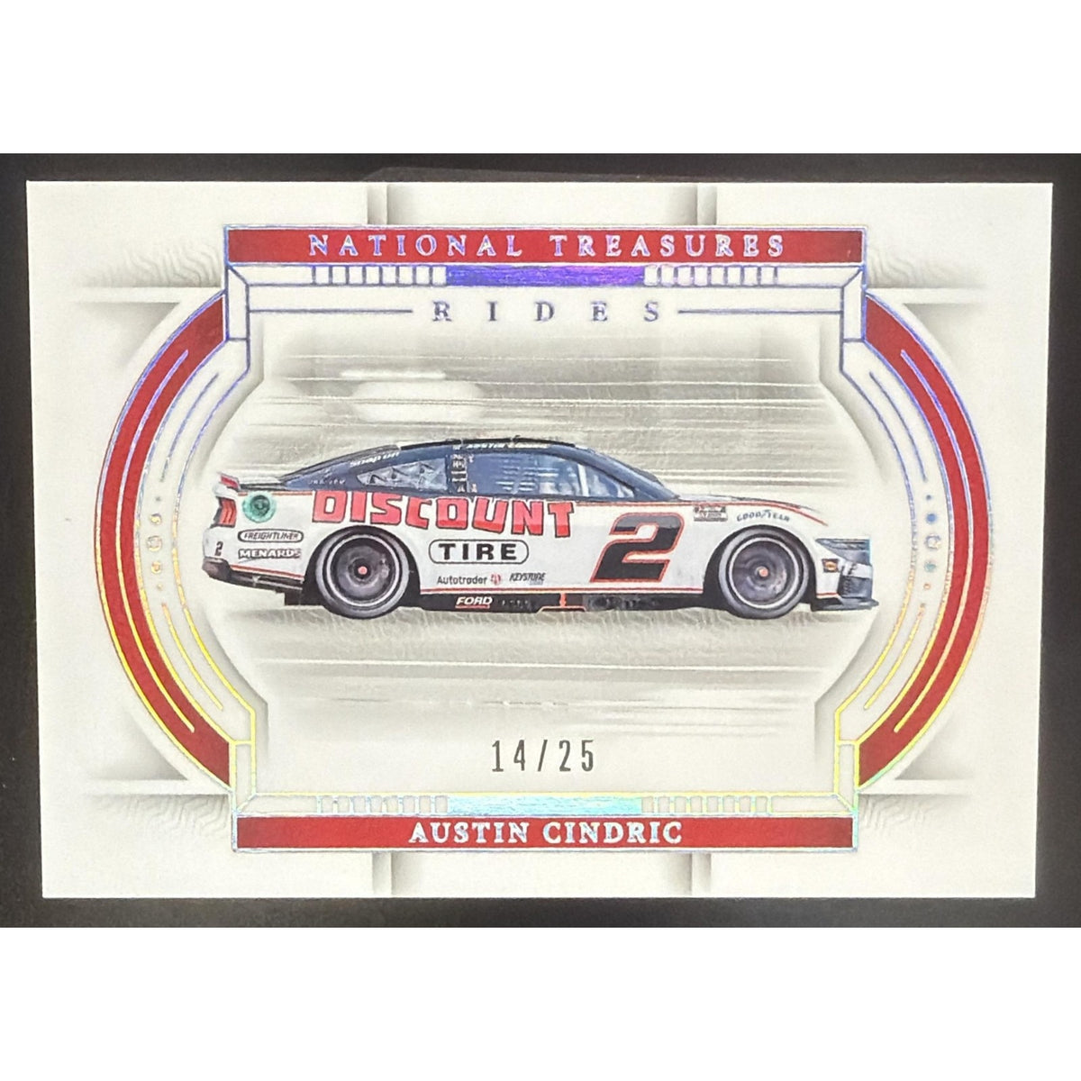 2024 Panini National Treasures Austin Cindric #42 Rides Silver Holo 14/25