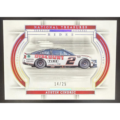 2024 Panini National Treasures Austin Cindric #42 Rides Silver Holo 14/25