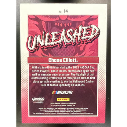 2026 Panini Donruss NASCAR Racing Chase Elliott #14 Unleashed Blue Xplosion /49