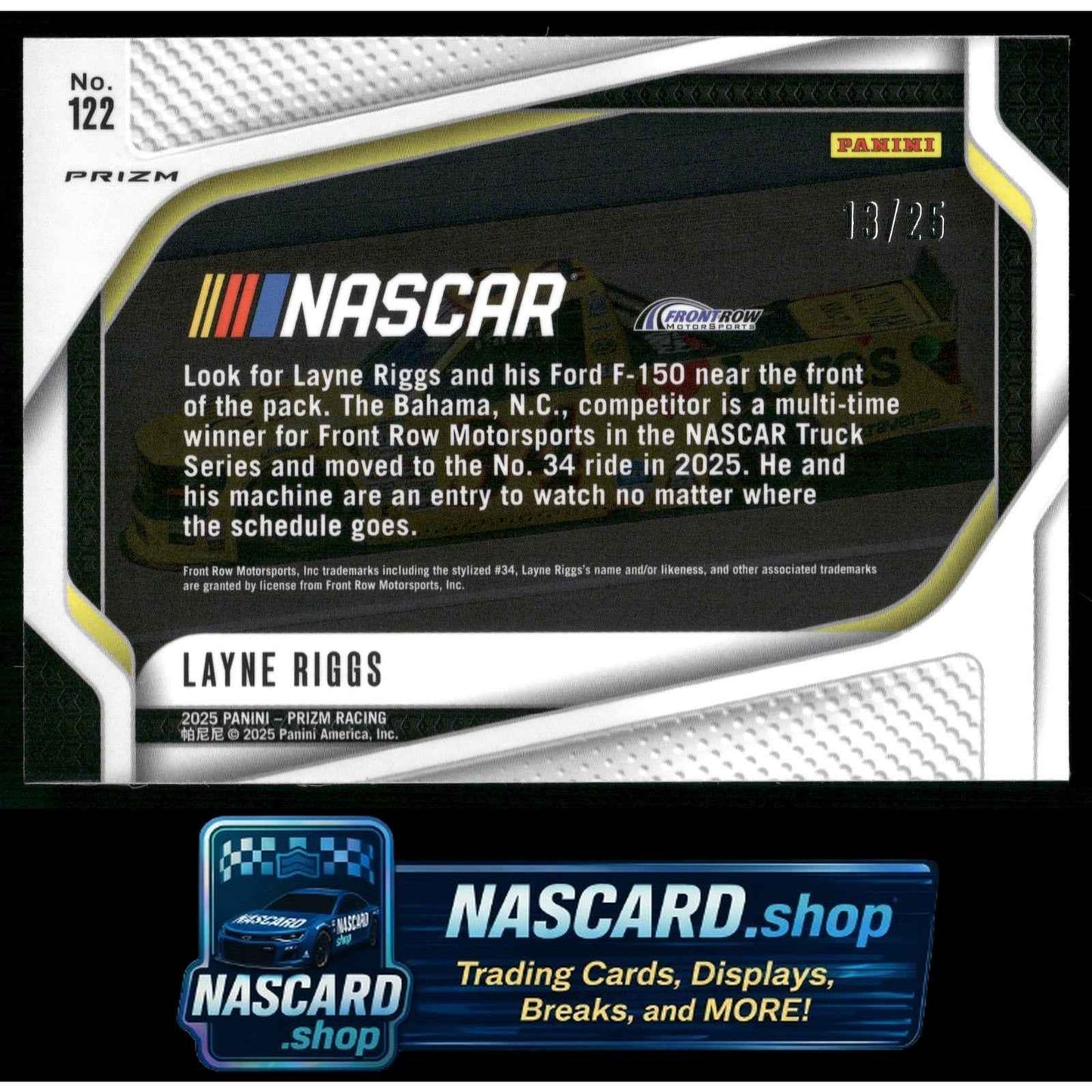 2025 Panini Prizm #122 Layne Riggs Mojo #/25