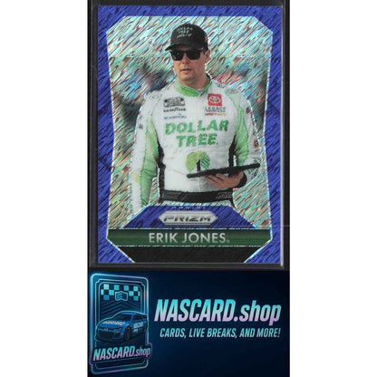 2025 Panini Prizm #190 Erik Jones Thowback FOTL Blue Shimmer #/10