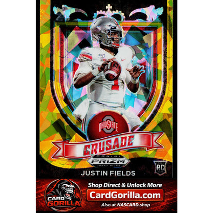 2021 Panini Prizm Draft Picks Collegiate #163 Justin Fields Gold Ice