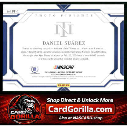 2024 Panini National Treasures #PF-1 Daniel Suarez Photo Finishes #/35