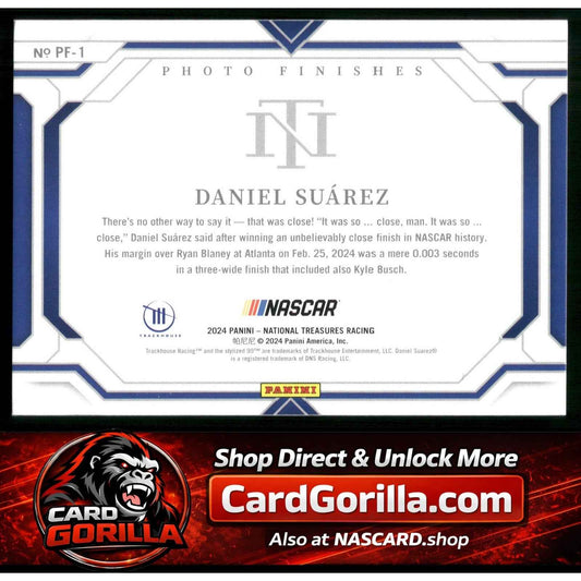 2024 Panini National Treasures #PF-1 Daniel Suarez Photo Finishes #/35