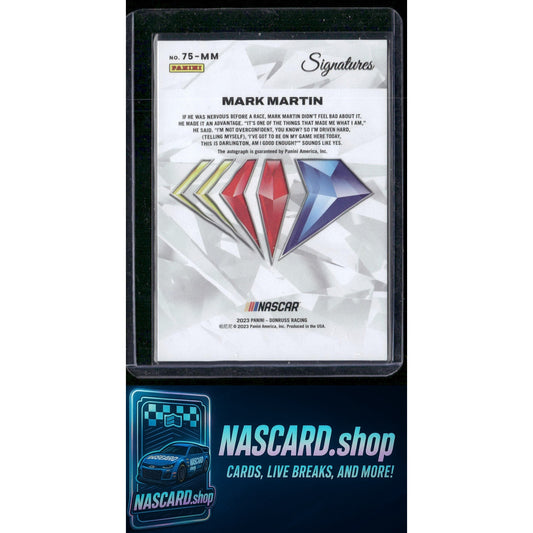 2023 Panini National Treasures Mark Martin 75th Anniversary Signatures Holo #/75 - NASCARD.shop