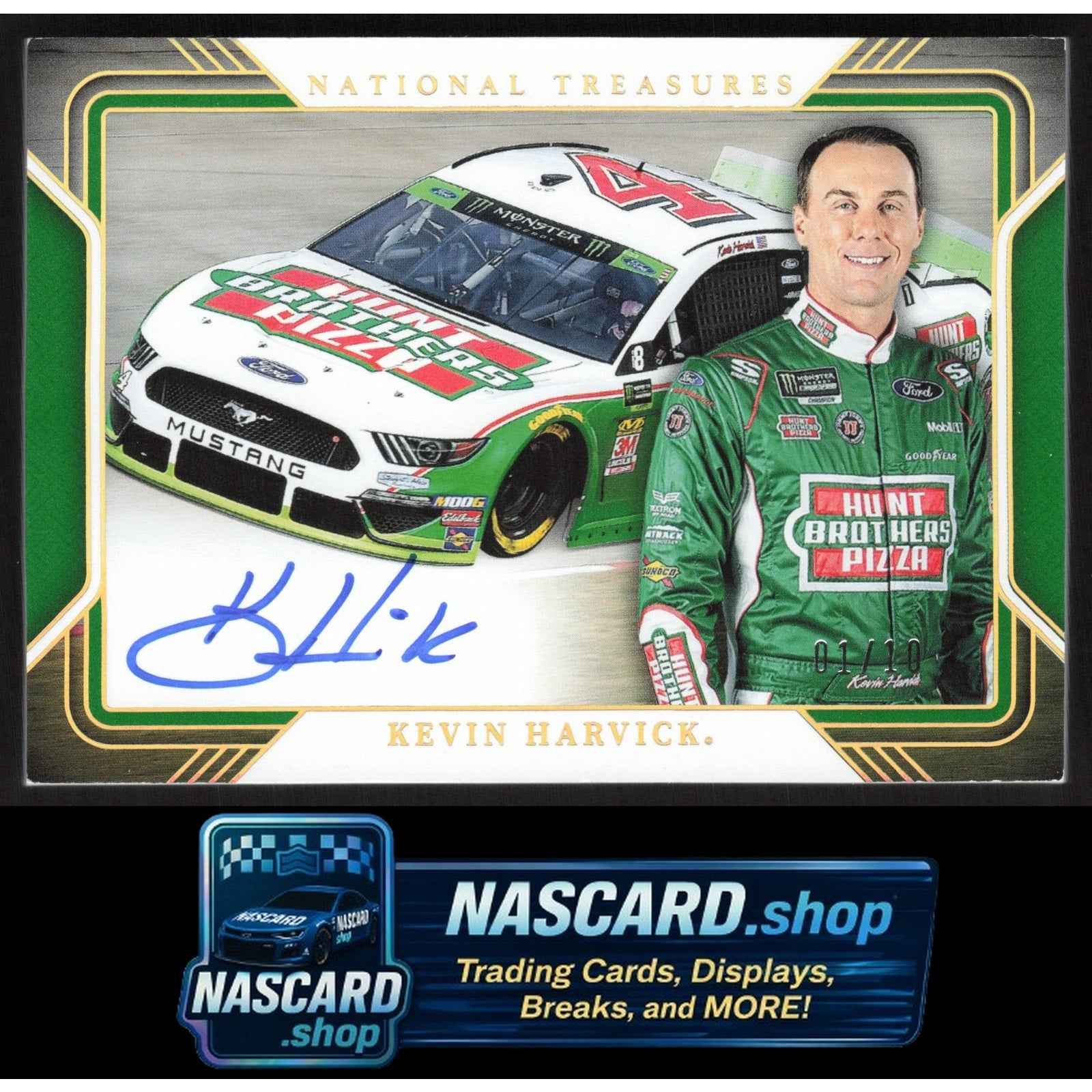 2025 National Treasures Kevin Harvick Track Pass Signatures Holo Gold #01/10
