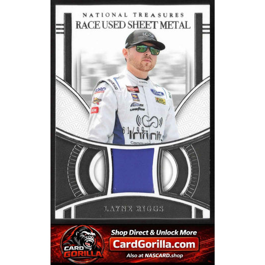 2024 Panini National Treasures #RUS-LRG Layne Riggs Race Used Sheet Metal #/99