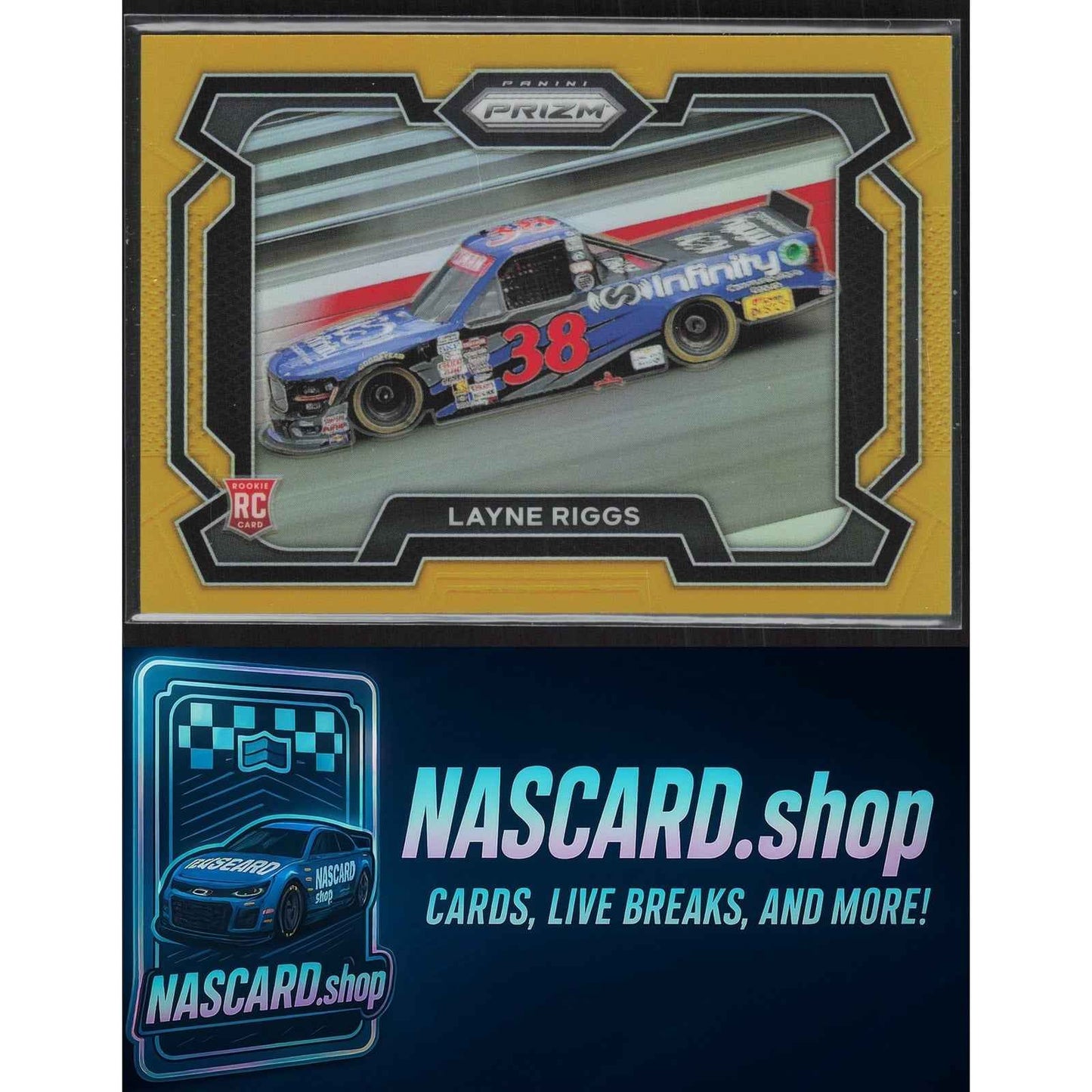 2024 Panini Prizm #32 Layne Riggs Gold #/10 RC