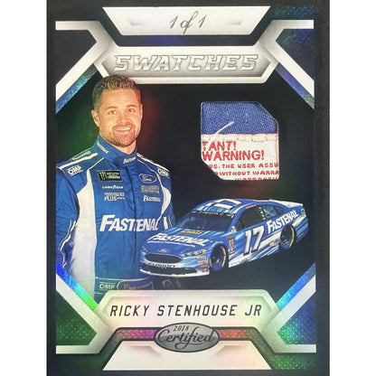 2018 Panini Certified Ricky Stenhouse Jr. #CS-RS Cup Swatches Black 1/1 MEM