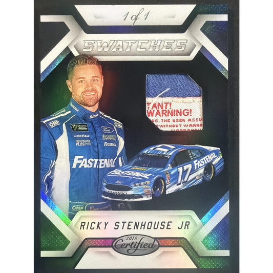 2018 Panini Certified Ricky Stenhouse Jr. #CS-RS Cup Swatches Black 1/1 MEM