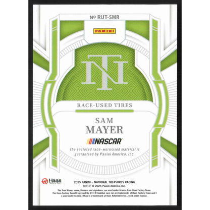 2025 Panini National Treasures #RUT-SMR Sam Mayer Race Used Tires #/99