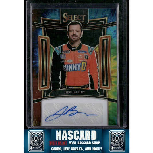 2024 Panini Select #S-JBY Josh Berry Signatures Tie-Dye Prizms #/25 - NASCARD.shop