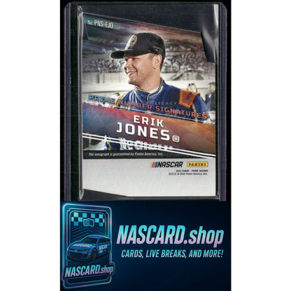 2023 Panini Prime #PNS-EJO Erik Jones Die Cut Prime Number Signatures Red #/50 - NASCARD.shop