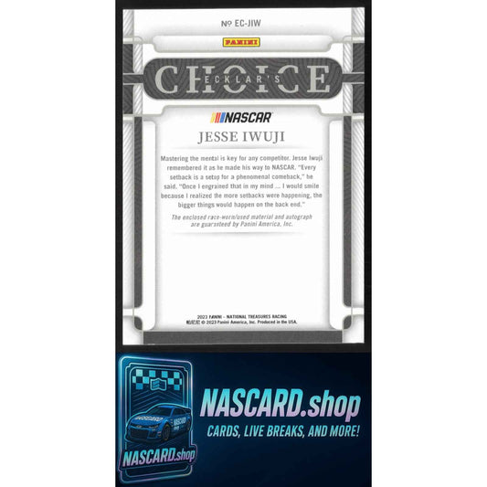 2023 Panini National Treasures #EC-JIW Jesse Iwuji Ecklar's Choice #/88