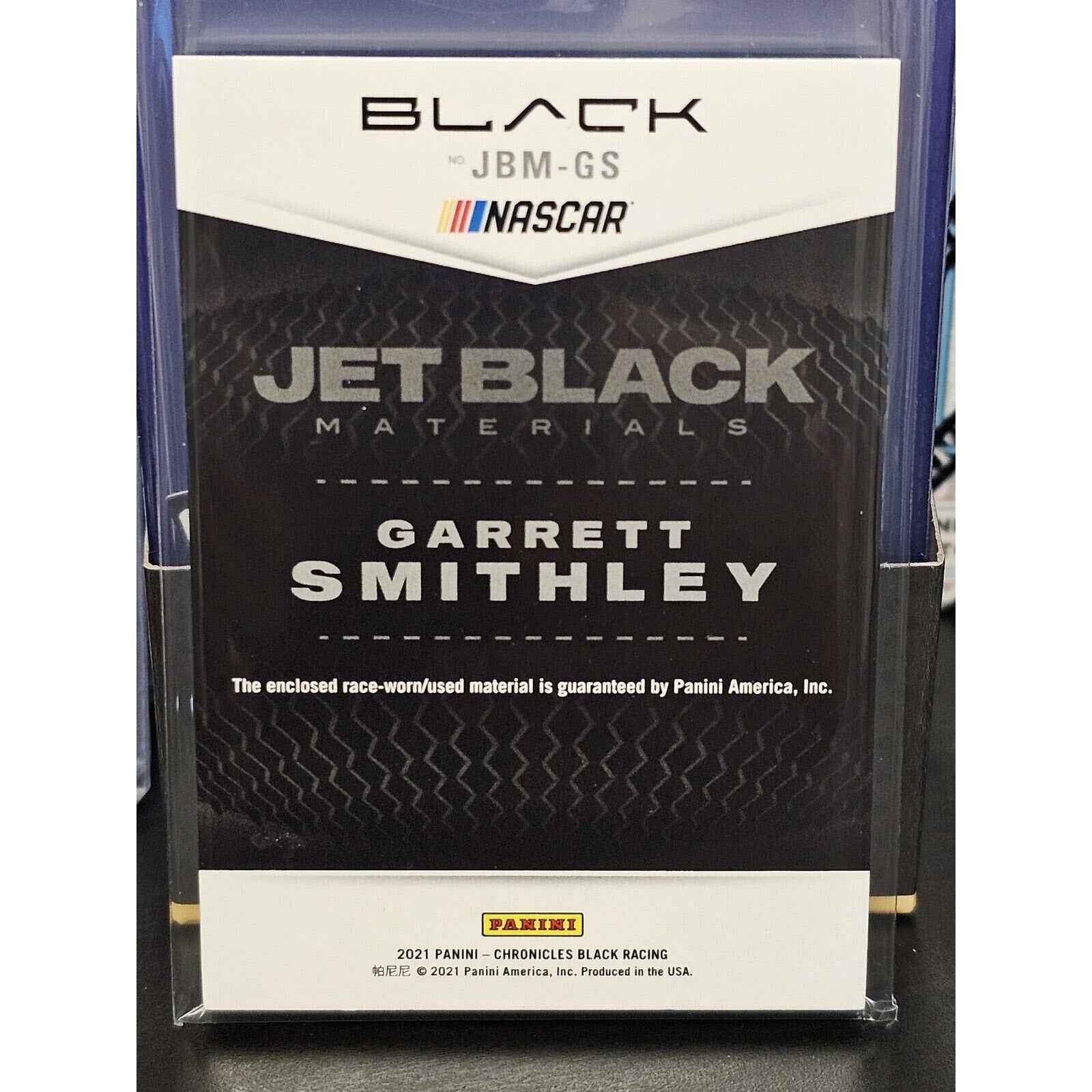 2021 Panini Chronicles Racing Jet Black Materials #JBM-GS Garrett Smithley - NASCARD.shop